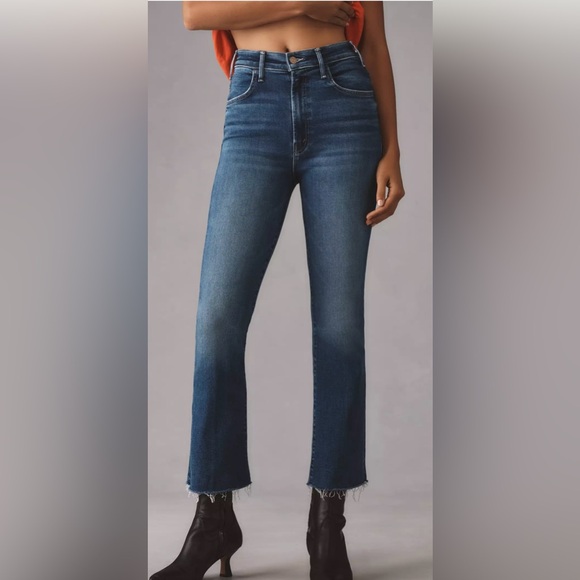 MOTHER The Hustler Fray Jeans in Truth and Consequences Wash NWOT Size 28/6 CROP - Picture 2 of 6
